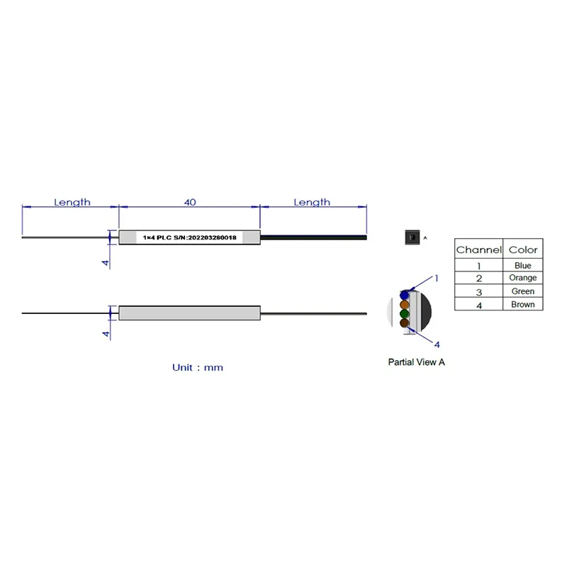1*4 1*8 PLC Splitter (csupasz rost típus)