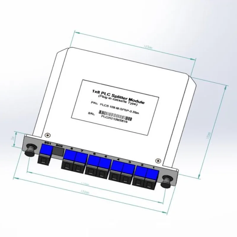 1*4 1*8 PLC plug-in kazetta osztó