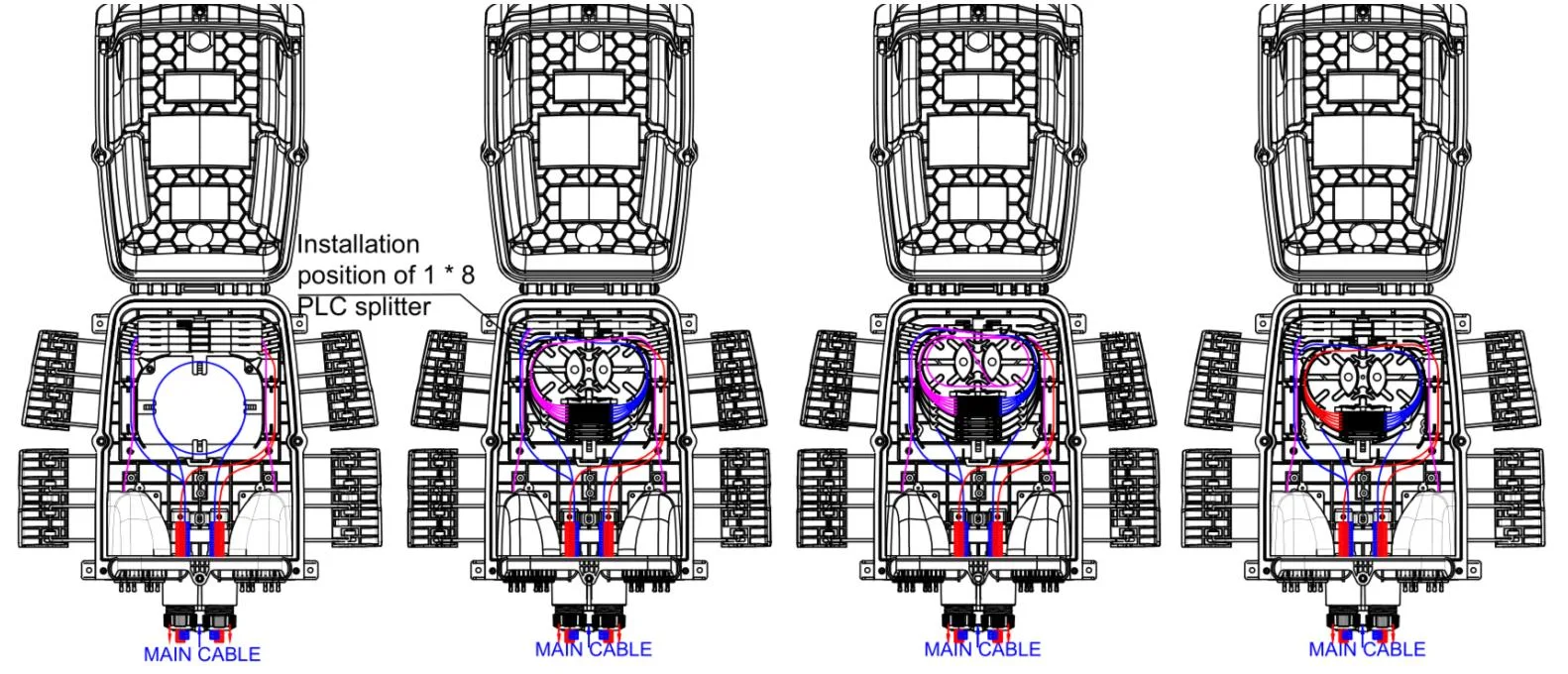 Pre-connectorized Fiber Optic Cable Distribution Box GFS-16QX